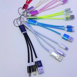 với Ring 2 IN 1 Cáp bện sạc Vòng nhôm Vỏ USB 2.0 Micro sang sét micro USB Cáp dữ liệu